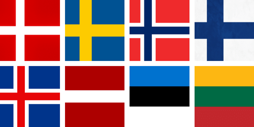 Nordic+Baltic flags